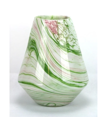 Glass Vase Conic Tainted Green/Pink