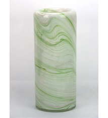 Glass Vase Tube Green/Pink