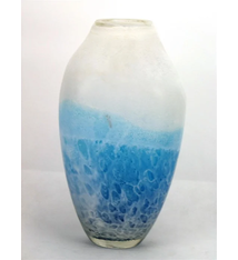 Glass Vase Oval Horizon Blue