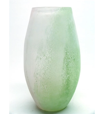 Conic Round Vase White/Green