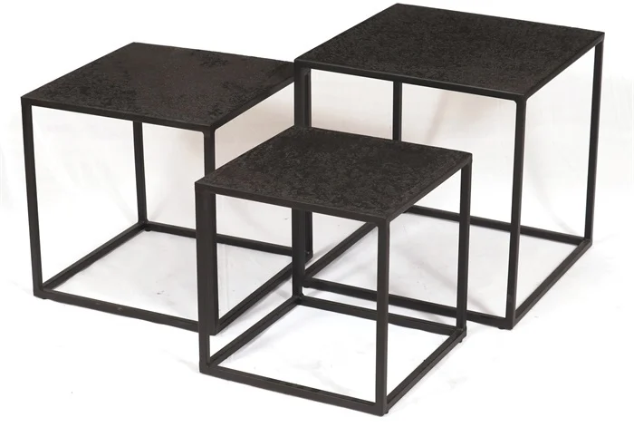 Set van 3 stuks  Liquid Metal Coffetables