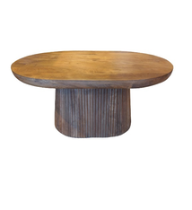 Oval centre tables honey finish