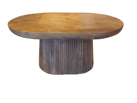 Oval centre tables honey finish