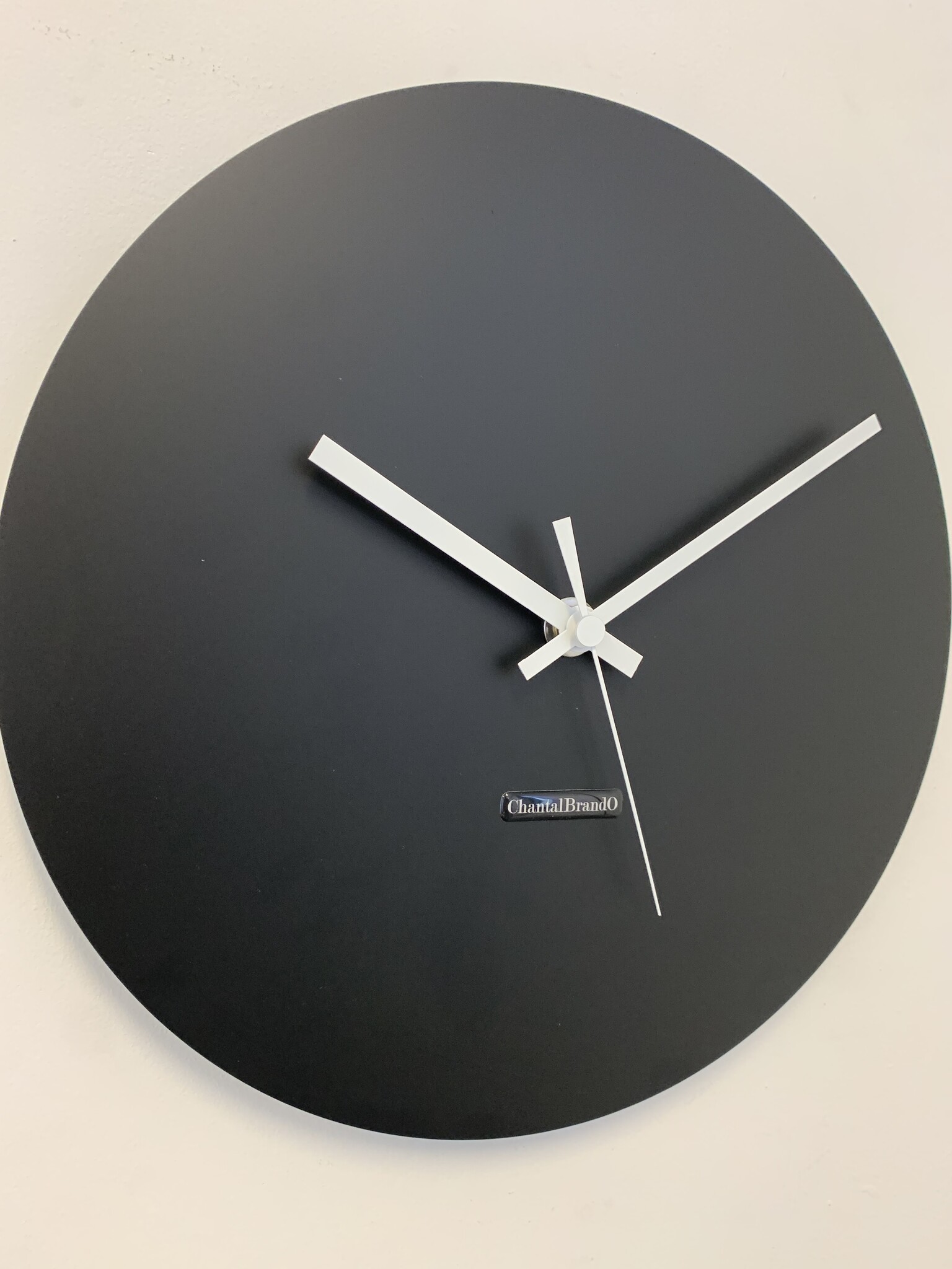 ChantalBrandO Wandklok CHANTALBRANDO -- ARGOS 34 BLACK - ZWART -- MODERN DESIGN -- MADE IN HOLLAND