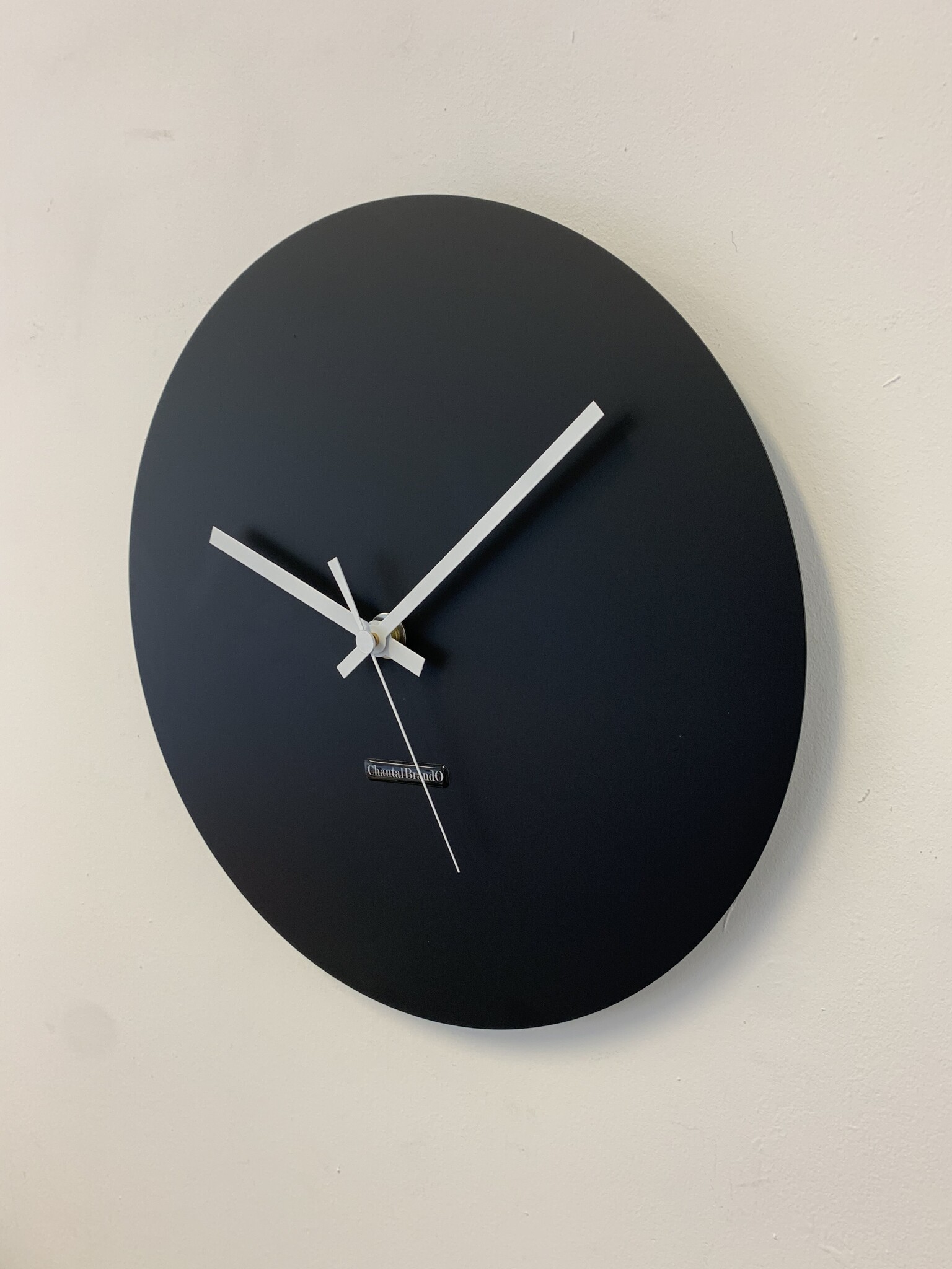 ChantalBrandO Wandklok CHANTALBRANDO -- ARGOS 34 BLACK - ZWART -- MODERN DESIGN -- MADE IN HOLLAND