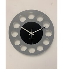 ChantalBrandO Wandklok CHANTALBRANDO -- GREY & BLACK TORNADO 40 -- MODERN DESIGN --