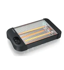 Platte broodrooster 600W, zwart