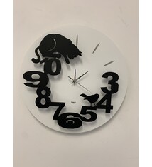 Wandklok Kat en Vogel modern design