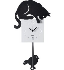 Wandklok met slinger Kat -- modern design