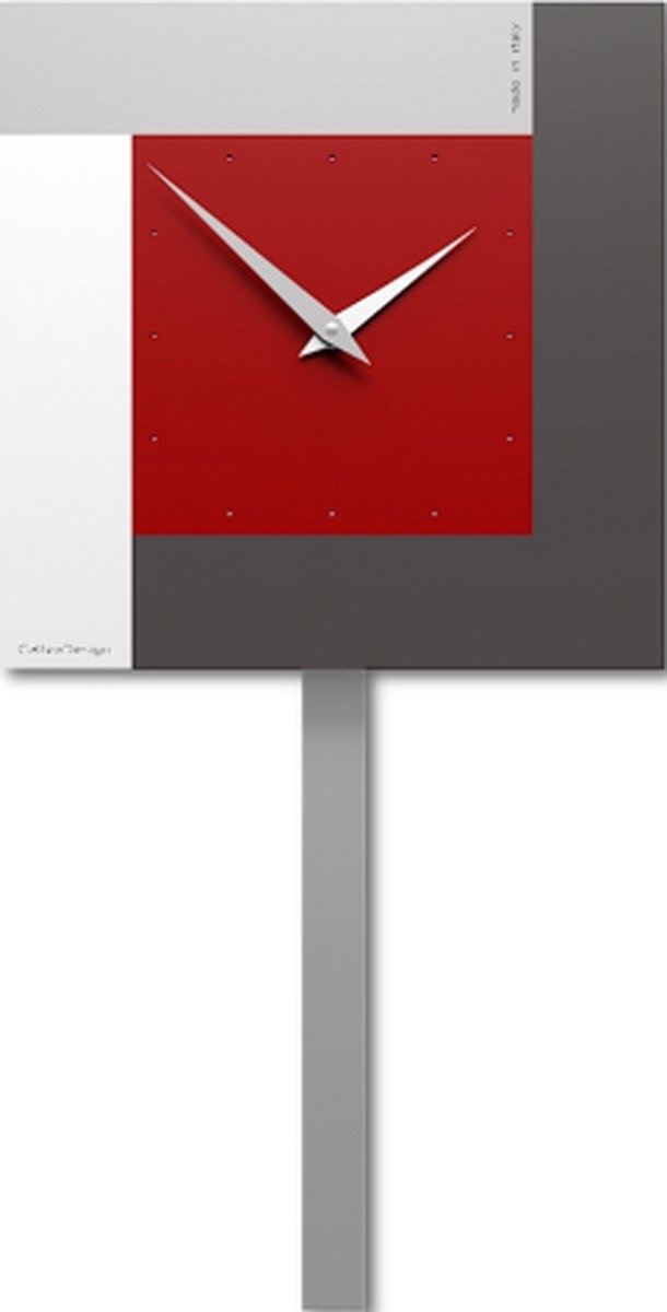 Italiaanse Wandklok STRIPES RED MODERN DESIGN