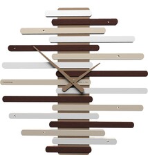 Italiaanse WANDKLOK ART STRIPES -- WENGE-OAK -- MODERN DESIGN