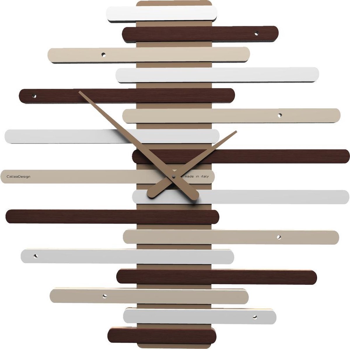 Italiaanse WANDKLOK ART STRIPES -- WENGE-OAK -- MODERN DESIGN