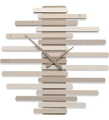 Italiaanse WANDKLOK ART STRIPES -- CAFE LATTE -- MODERN DESIGN