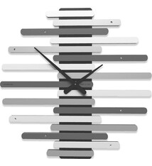 Italiaanse Wandklok ART STRIPES BLACK MODERN DESIGN