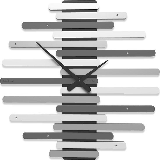 Italiaanse Wandklok ART STRIPES BLACK MODERN DESIGN