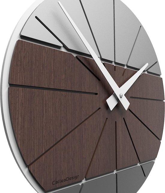 Italiaanse WANDKLOK SENNA WENGÉ MODERN DESIGN