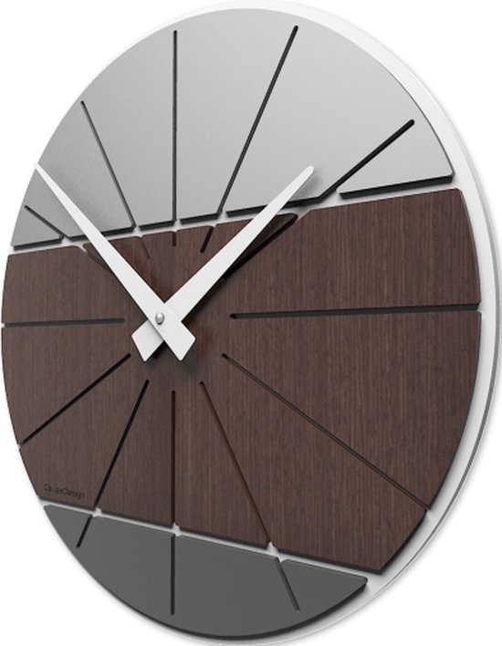 Italiaanse WANDKLOK SENNA WENGÉ MODERN DESIGN