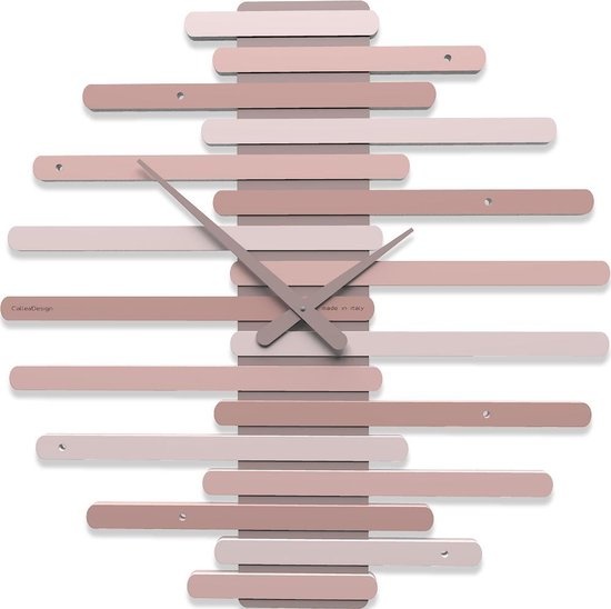 Italiaanse Wandklok ART STRIPES --PLUM-- MODERN DESIGN