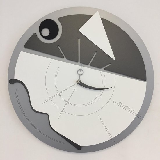 CD Wandklok Kunst Kwarts Grijs