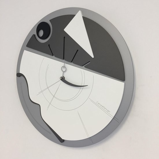 CD Wandklok Kunst Kwarts Grijs