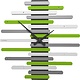 Italiaanse WANDKLOK ART STRIPES -- GREEN -- MODERN DESIGN
