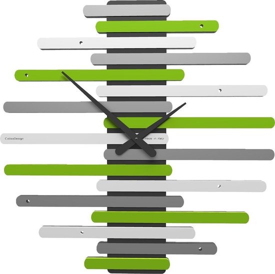 Italiaanse WANDKLOK ART STRIPES -- GREEN -- MODERN DESIGN