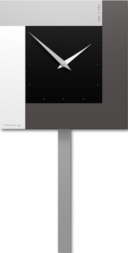 Italiaanse Wandklok Pendulum Stripes Black Modern Design