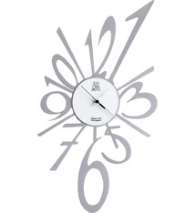 Arti e Mestieri Collectie – Handgemaakt – Metaal – 31 x 55cm - Grote Knal Italiaanse Design Wandklok Aluminium