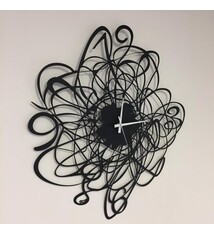 Arti e Mestieri Collectie – Handgemaakt – Metaal – Ø 58 cm - Wandklok Italiaanse Design Schets Zwart