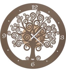 Arti e Mestieri Collectie – Handgemaakt – Metaal – Ø 44 cm - Alberto Design Wandklok Levens Boom