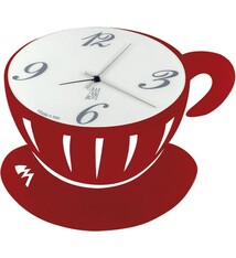Arti e Mestieri Collectie – Handgemaakt – Wandklok Italiaanse Design Koffie rood -43 cm