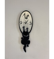 Arti e Mestieri Collectie – Handgemaakt – Metaal – 20 x 65cm - Gekke Tom Wandklok Italiaanse Design