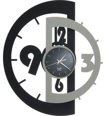 Arti e Mestieri Collectie - Handgemaakt – Wandklok Italiaanse Design Zwart/Aluminium 40x50