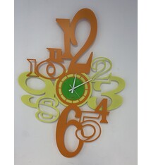 Arti e Mestieri Collectie - Handgemaakt – Wandklok Grote Clue POP GIALLO/ARANCIO/VERDE