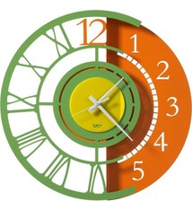 Arti e Mestieri Collectie - Handgemaakt – Wandklok Full Metal Jack Pop Oranje/Groen/Geel 45cm