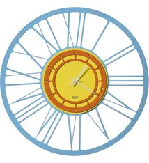 Arti e Mestieri Collectie - Handgemaakt – Wandklok Grote Piccolo Pop Hemels/geel/oranje 50cm