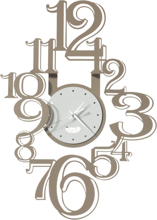 Arti e Mestieri Collectie - Handgemaakt – Wandklok Kleine Freak Beige/Wit Marmer 54x40cm