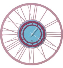 Arti e Mestieri Collectie - Handgemaakt – Wandklok Grote Pop Pink/Celestial/Fuchsia 90cm