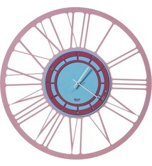 Arti e Mestieri Collectie - Handgemaakt – Wandklok Grote Piccolo Pop Roze/Hemels/Fuchsia 50cm