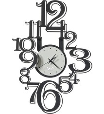 Arti e Mestieri Collectie - Handgemaakt – Wandklok Kleine Freak zwart/wit marmer 54x40cm