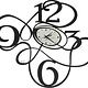 Arti e Mestieri Collectie - Handgemaakt – Wandklok Grote Sketch Design Zwart/Marmer 80x68h cm