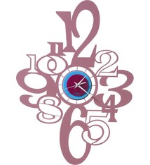 Arti e Mestieri Collectie - Handgemaakt – Wandklok Kleine Clue POP Roze/Hemels/FUCSIA 43x60