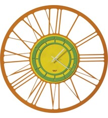Arti e Mestieri Collectie - Handgemaakt – Wandklok Grote Piccolo Pop oranje/geel/groen 50cm