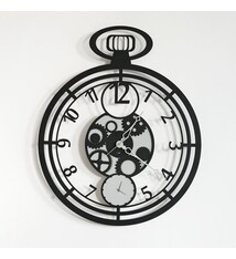 Arti e Mestieri Collectie – Handgemaakt – Wandklok Italiaanse Design Zakhorloge Nero 44 x 55cm
