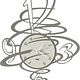 Arti e Mestieri Collectie – Handgemaakt – Wandklok Italiaanse Design Windhoos Fango Avorio 37 x 50cm