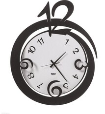 Arti e Mestieri Collectie – Handgemaakt – Wandklok Italiaanse Design Vrolijk en Simpel Nero 45 x 55cm