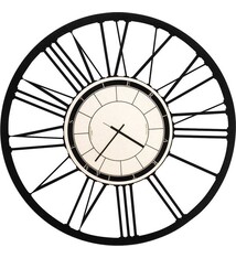 Arti e Mestieri Collectie – Handgemaakt – Wandklok Italiaanse Design Groot Romeinse Cijfers Nero 90cm