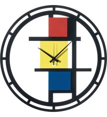 Arti e Mestieri Collectie – Handgemaakt – Wandklok Italiaans Design 70 cm Mondriaan