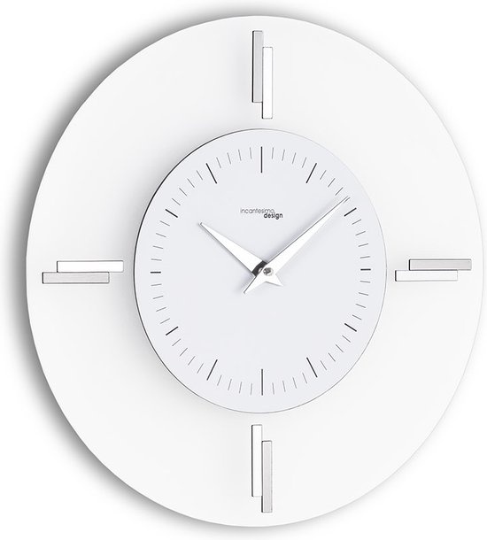Incantesimo Collectie Italiaanse Design Wandklok RAM 35 cm metalica-bianco