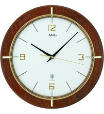 Moderne wandklok notenhout